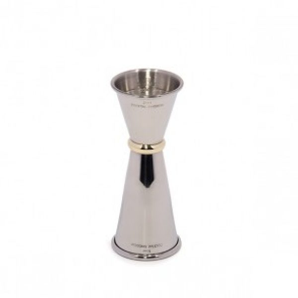 Japanese Style Jigger 25/50ml SS Mirror, Gold Ring