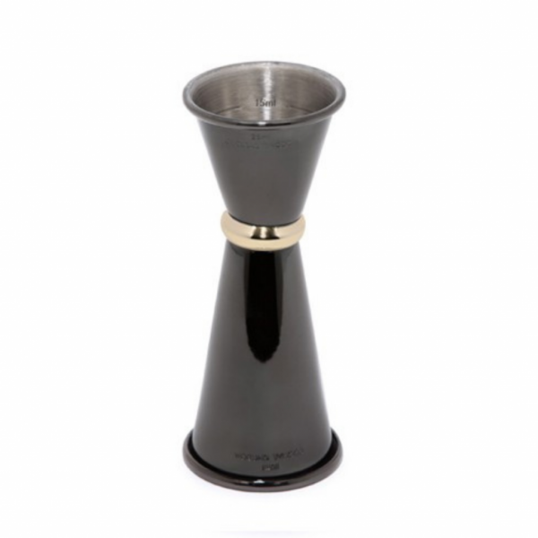 Japanese Style Jigger 25/50ml Black, Gold Ring